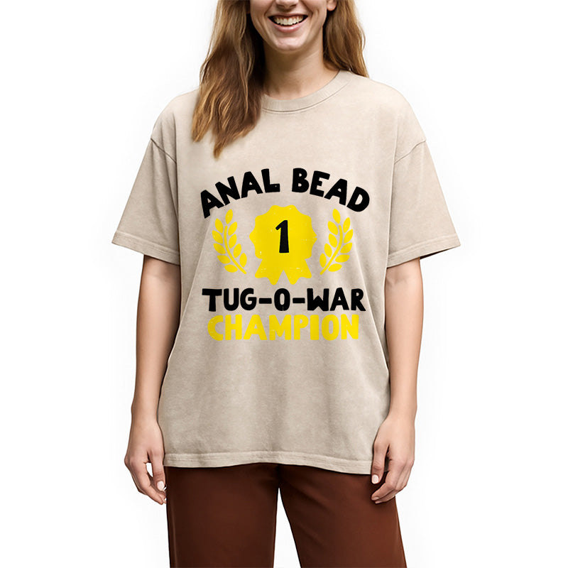 bbb Bead Tug O War Champion Funny Washed T-Shirt