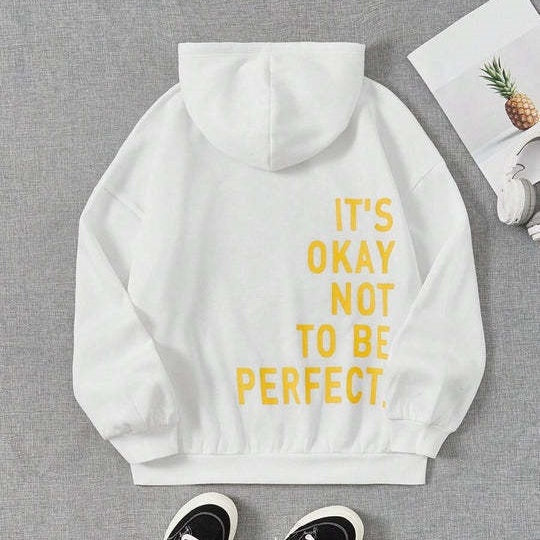 Oversized Damen-Hoodie – Lässiger Schnitt, Rückenaufdruck, Baumwollmischung