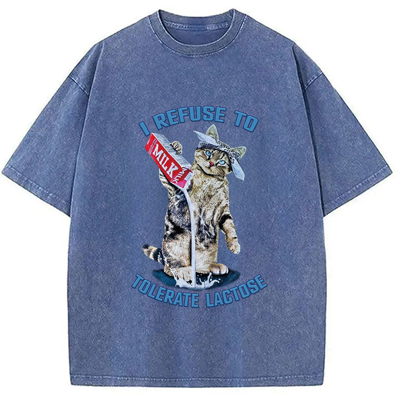 bbb I REFUSE TO TOLERATE LACTOSE Washed T-Shirt