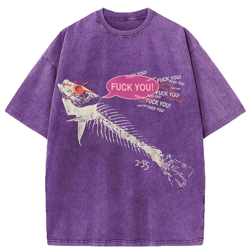 bbb Vintage 90’s Fish Skeleton Washed T-shirt