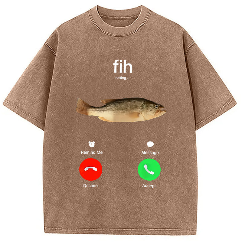bbb Fih Incoming Call Meme Washed T-Shirt