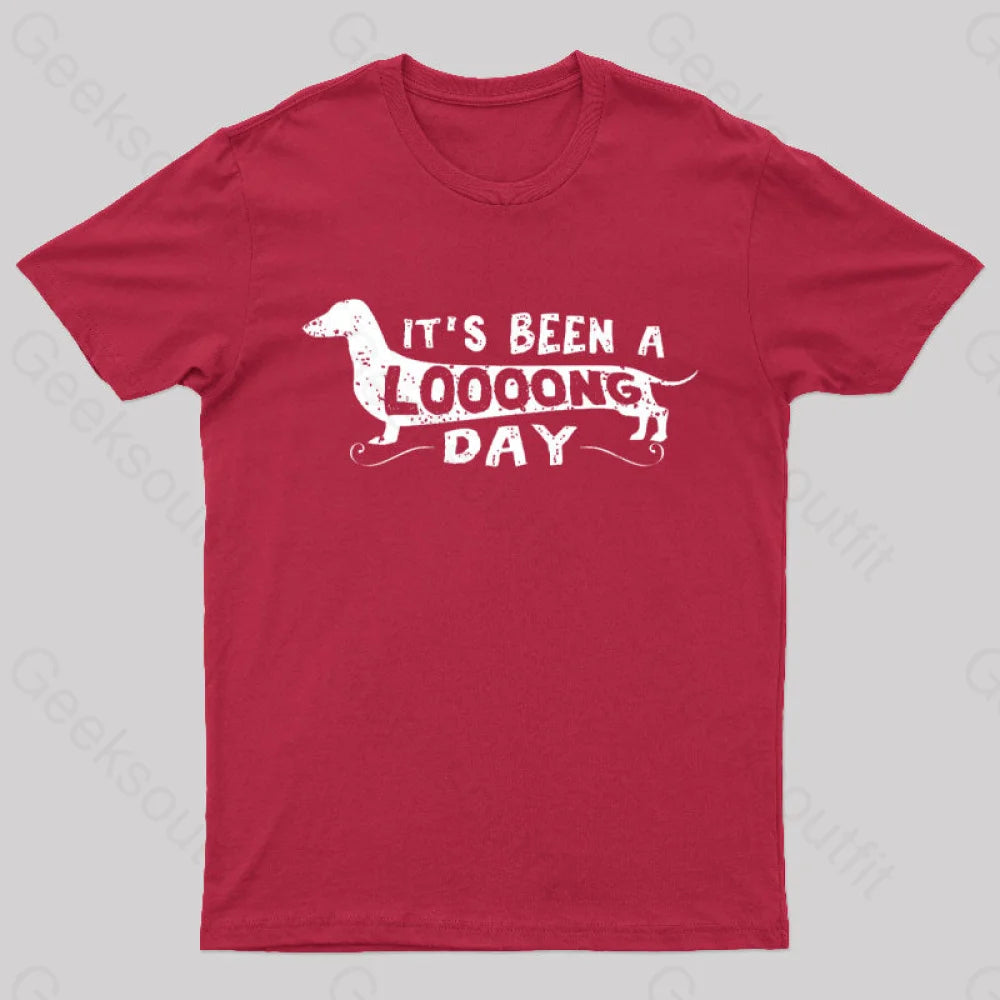 Dachshund Dog Its Been a Long Day  T-Shirt