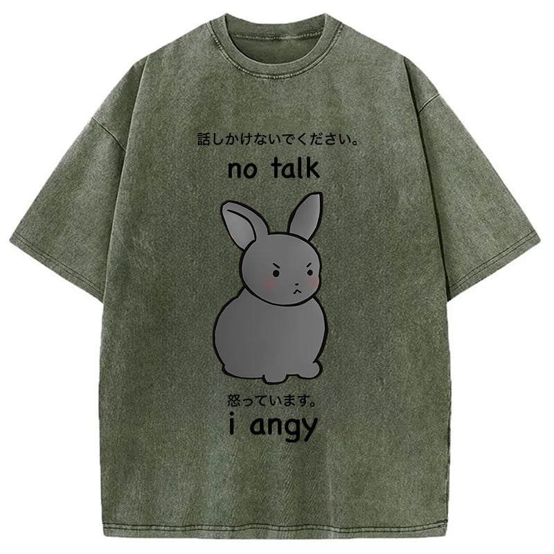 bbb No Talk I Angy Washed T-Shirt