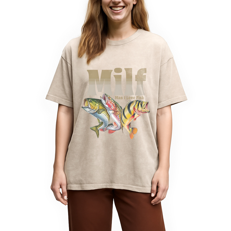 bbb Man I Love Fish Meme Washed T-Shirt