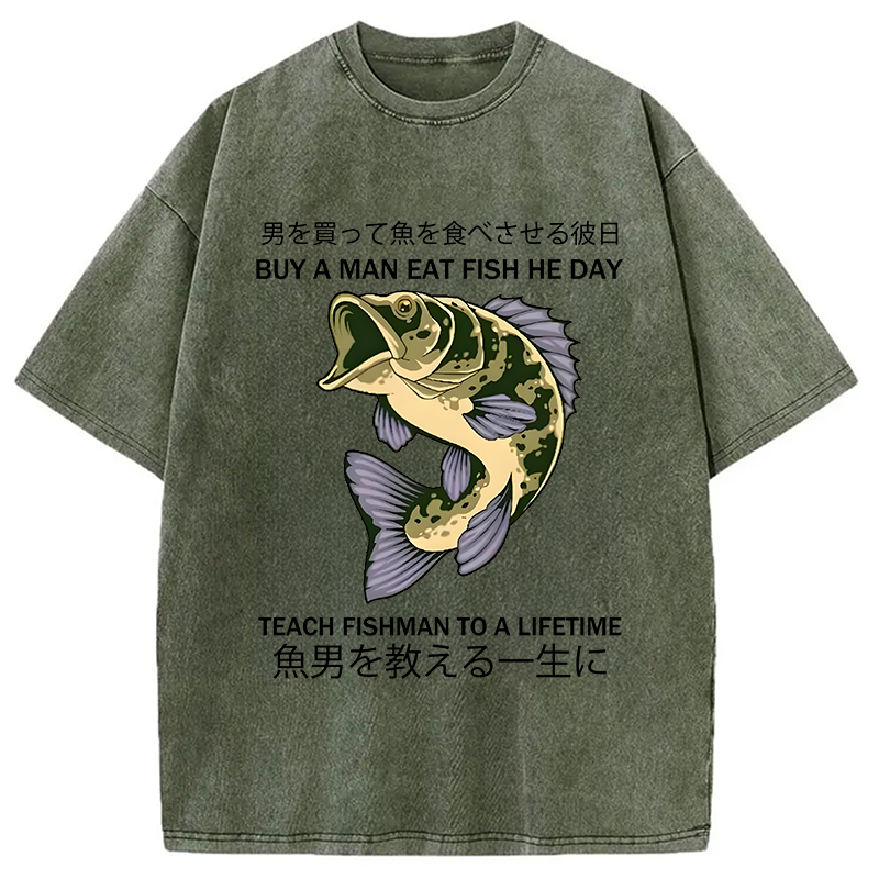 bbb Teach A Man To Fish Washed T-Shirt