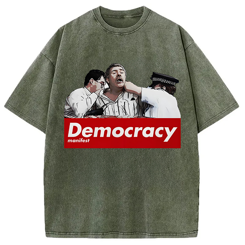 bbb This Is Democracy Manifest Washed T-Shirt