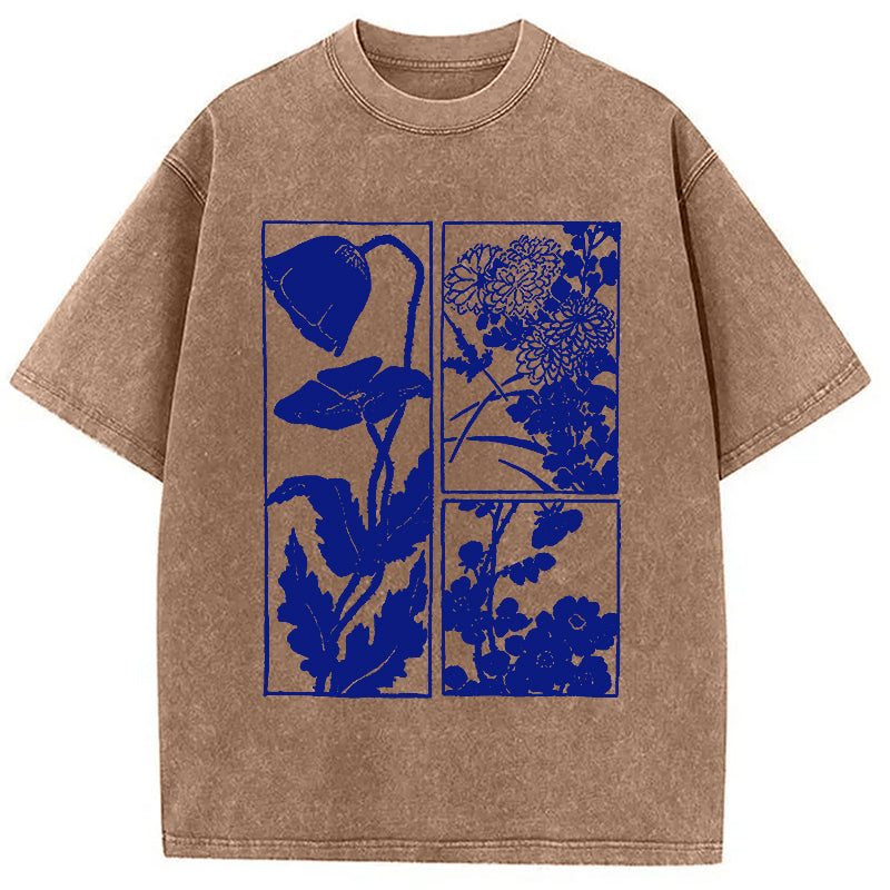 bbb Woodcut Flowers Washed T-Shirt