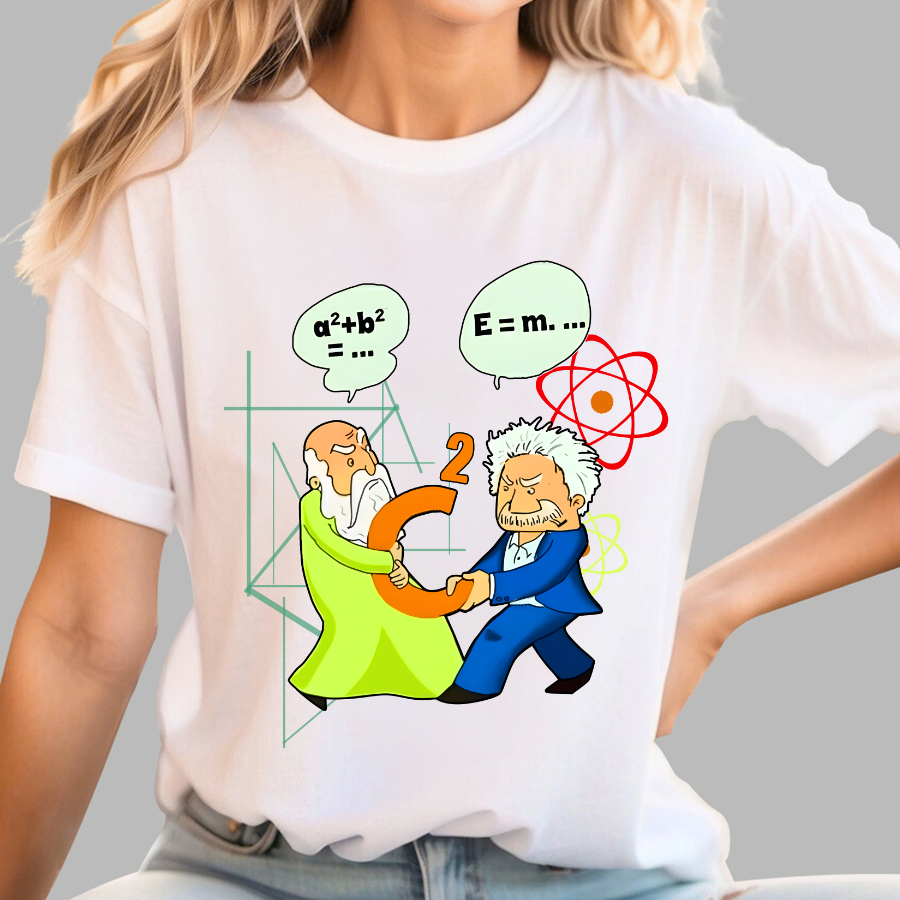 Albert Einstein Pythagoras Physics Mathematics Science  T-Shirt