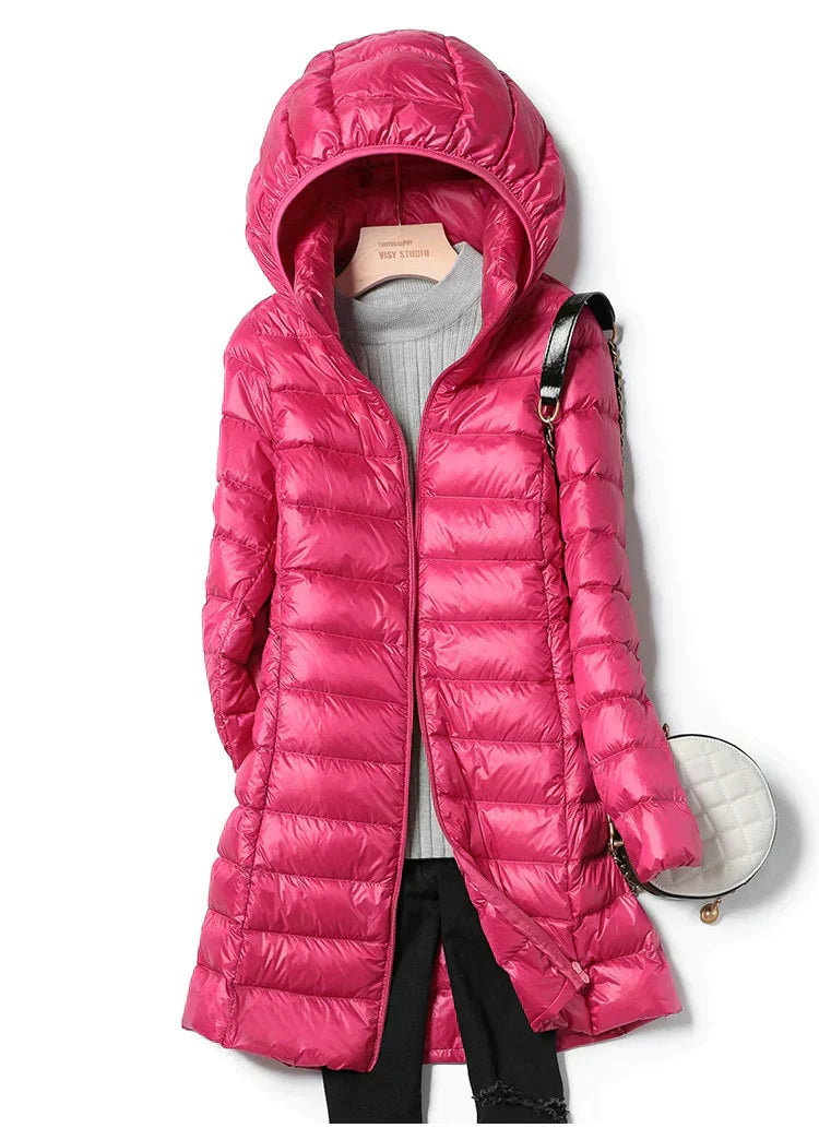 Lightweight Women's Quilted Jacket - Slim Mid Thigh