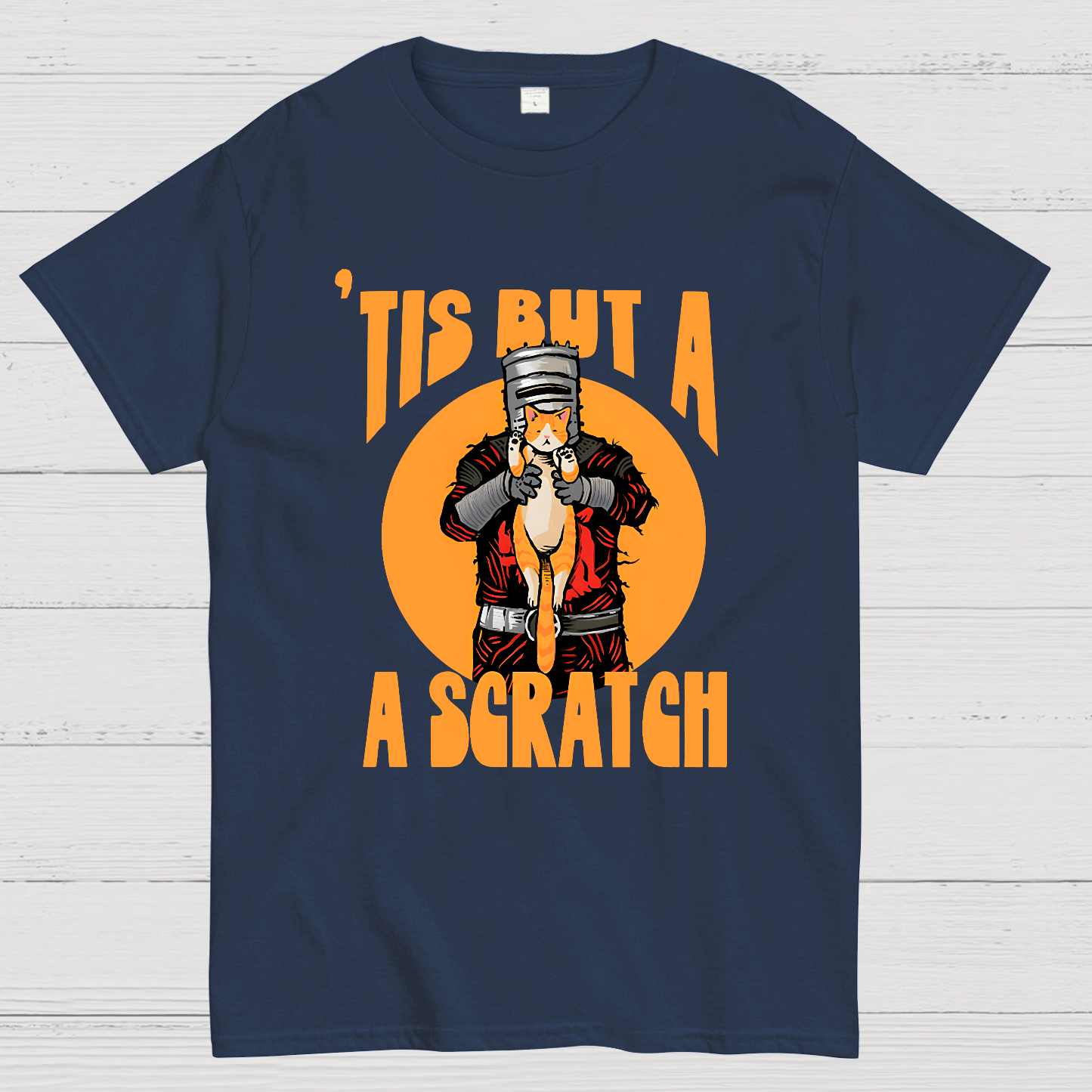 Tis But A Scratch The Black Knight Vs Cat Knight & Kitten  T-Shirt
