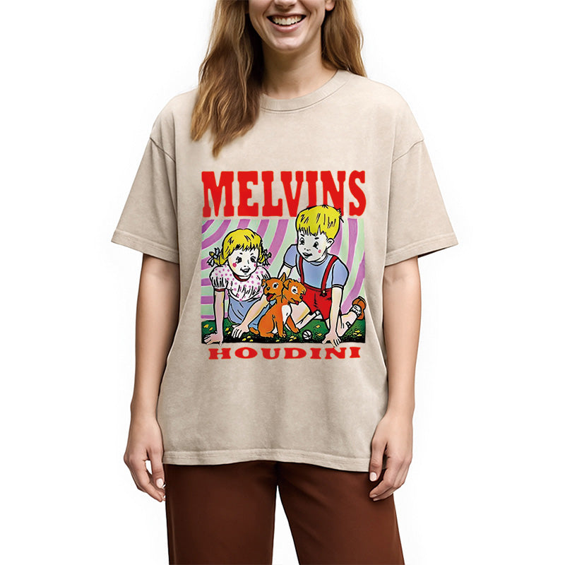 bbb Melvins Houdini Metal Rock Band Washed T-Shirt