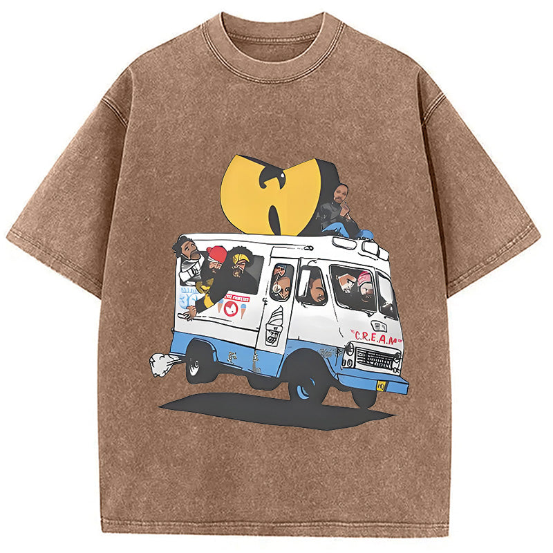 bbb Wu Tang Retro Hip Hop Washed T-Shirt