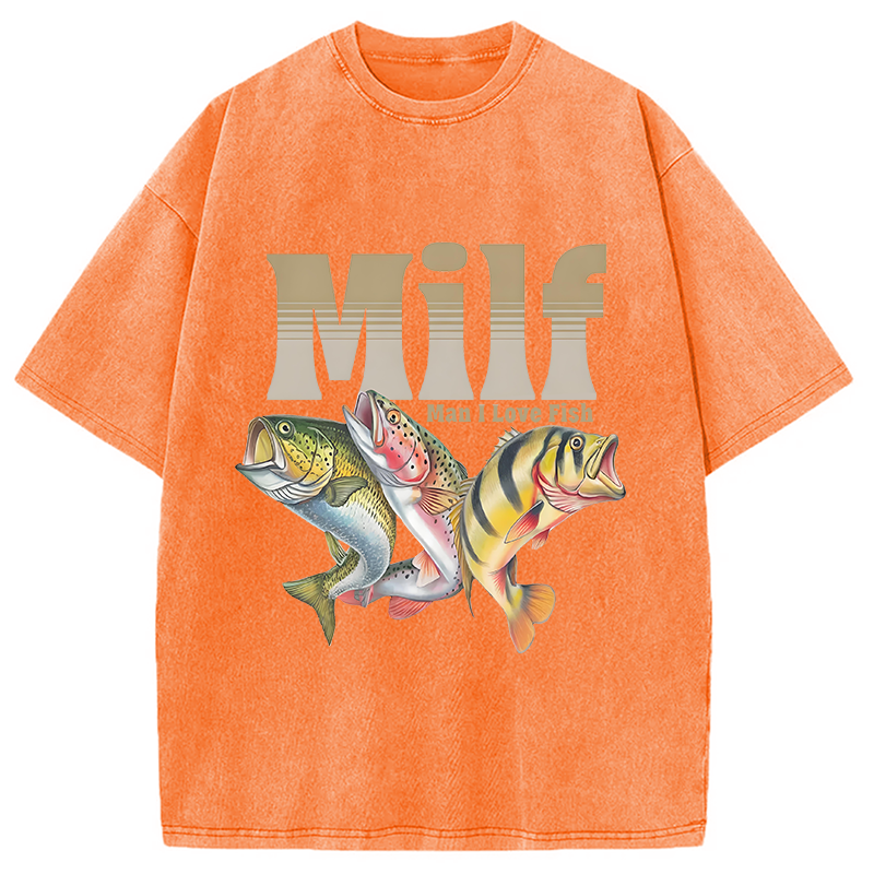 bbb Man I Love Fish Meme Washed T-Shirt