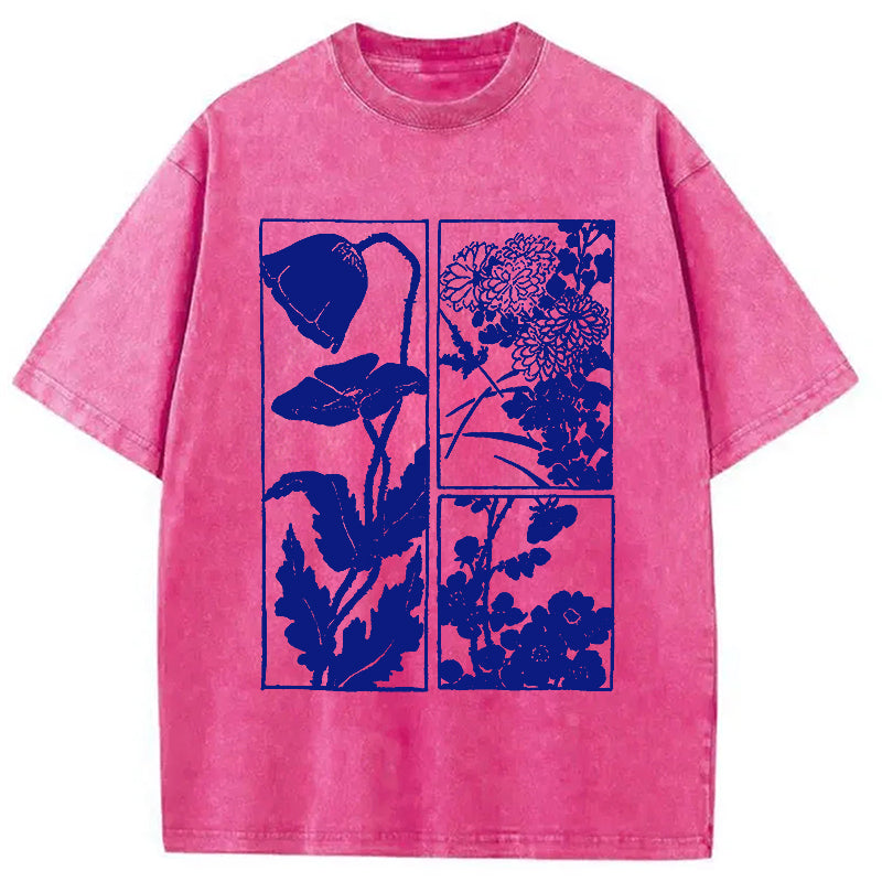 bbb Woodcut Flowers Washed T-Shirt