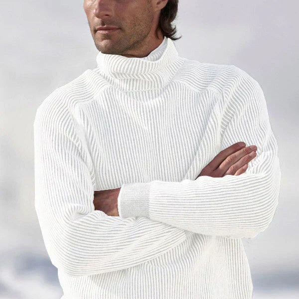 Soft Men's Turtleneck Sweater - Ribbed Cashmere For Winter