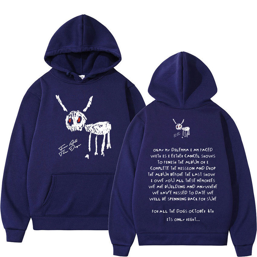 Oversized Men's Hoodie - Relaxed Spandex Blend, Streetwear