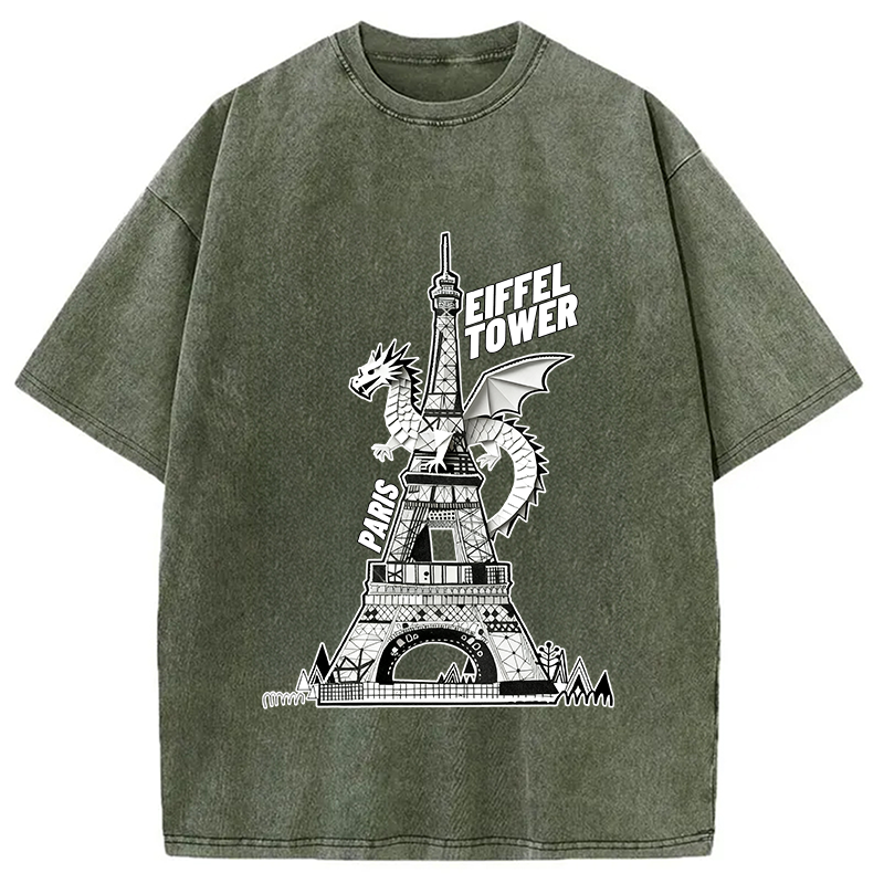 bbb Dragon Eiffel Tower Washed T-Shirt