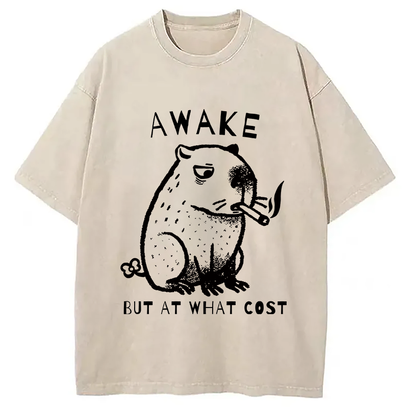 bbb Capybara Smoking Washed T-Shirt