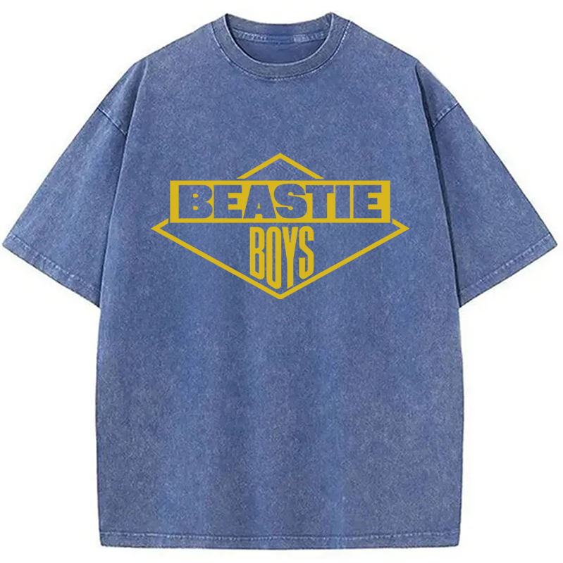 bbb Vintage Black Logo Beastie Boys Hiphop Washed T-Shirt