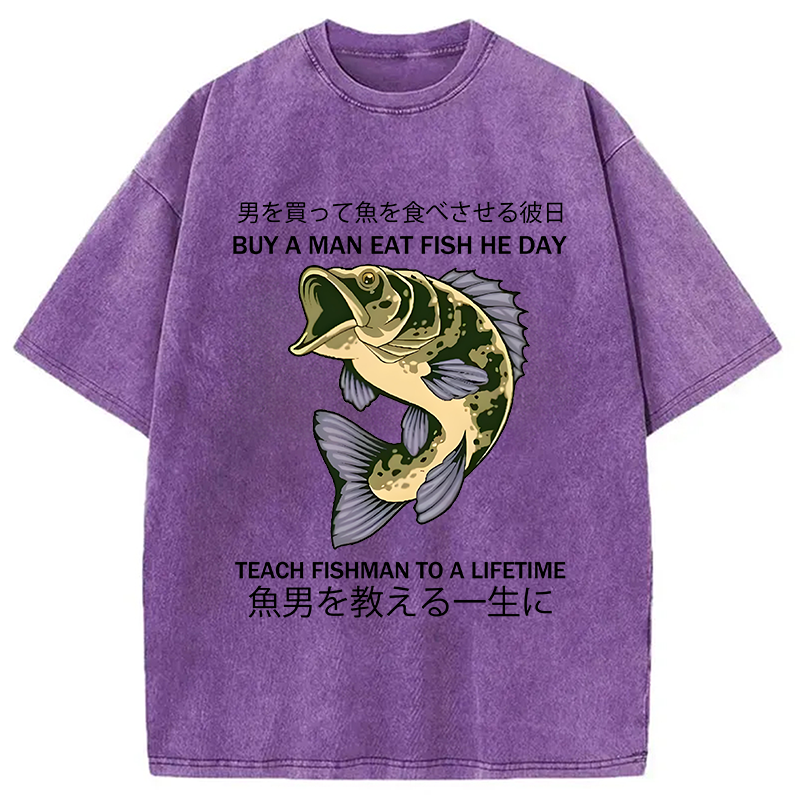 bbb Teach A Man To Fish Washed T-Shirt