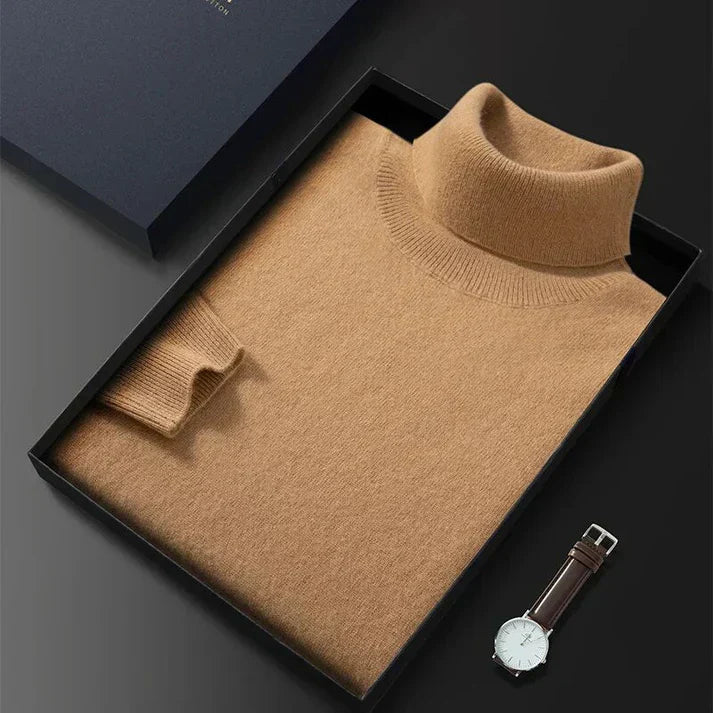 Soft Classic Men's Turtleneck Sweater - Cashmere, Warm Wear