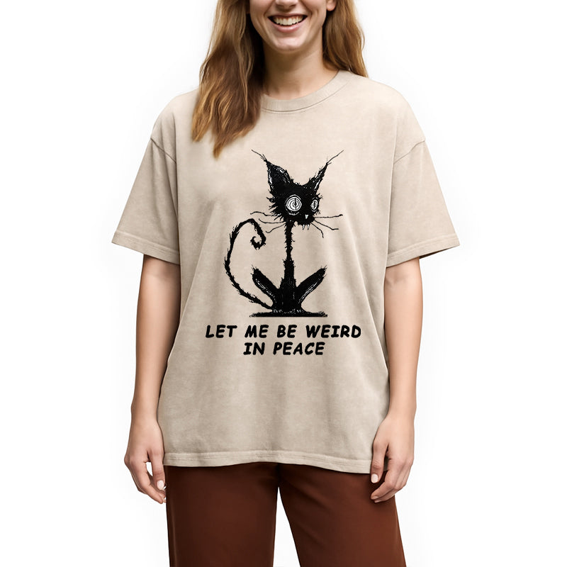 bbb Cat Gradually Became Strange Washed T-Shirt