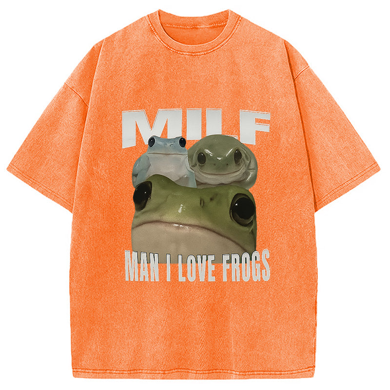 bbb Man I Love Frogs Washed T-Shirt