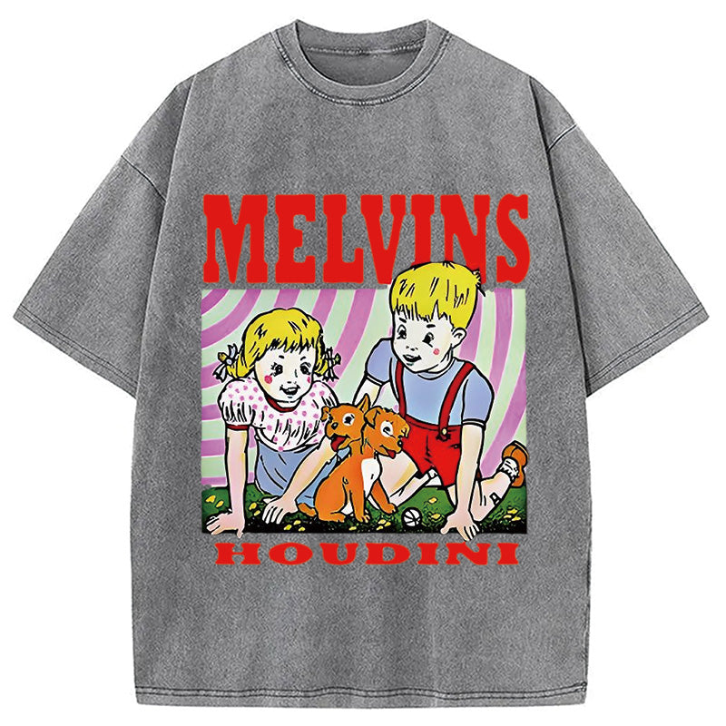 bbb Melvins Houdini Metal Rock Band Washed T-Shirt