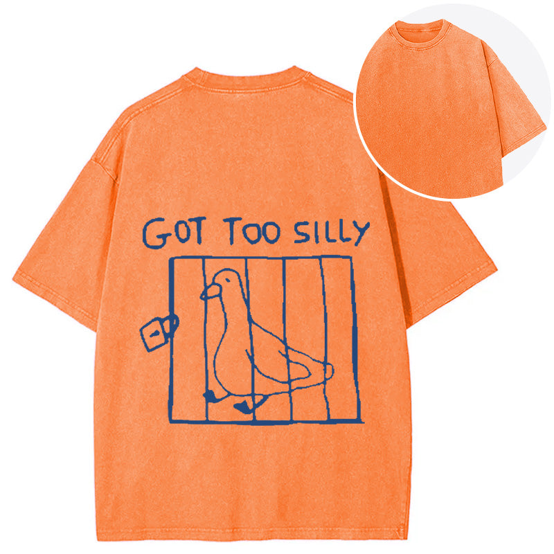 bbb Got Too Silly Meme Back Washed T-Shirt