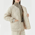 Leichter, gesteppter Damenmantel – Bequemer Rundhalsausschnitt, Nylon