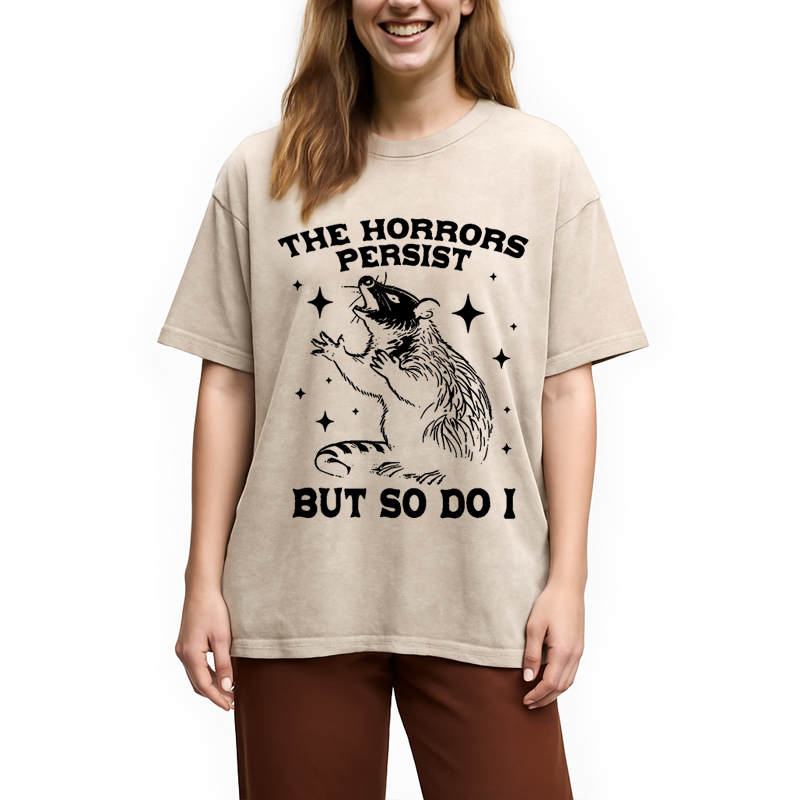 bbb Funny Angry Opossum Possum Washed T-Shirt