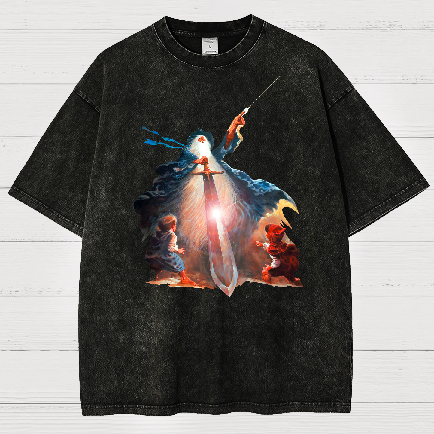 Retro Vintage Fantasy The Lord Of The Rings Unisex Vintage Distressed T-shirt