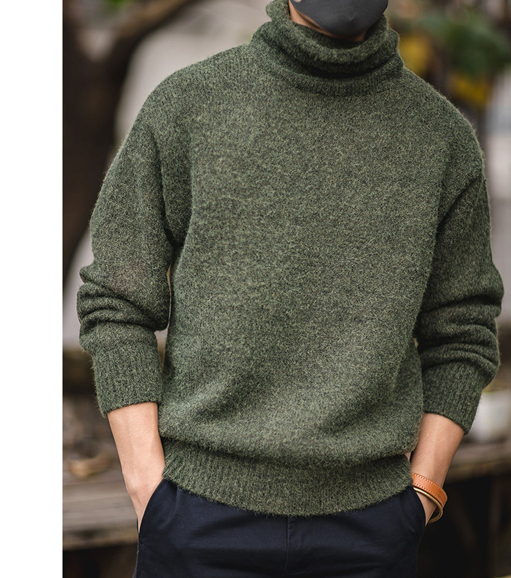Warmer Herren-Rollkragenpullover – Lässiger Oversize-Schnitt aus Mohair