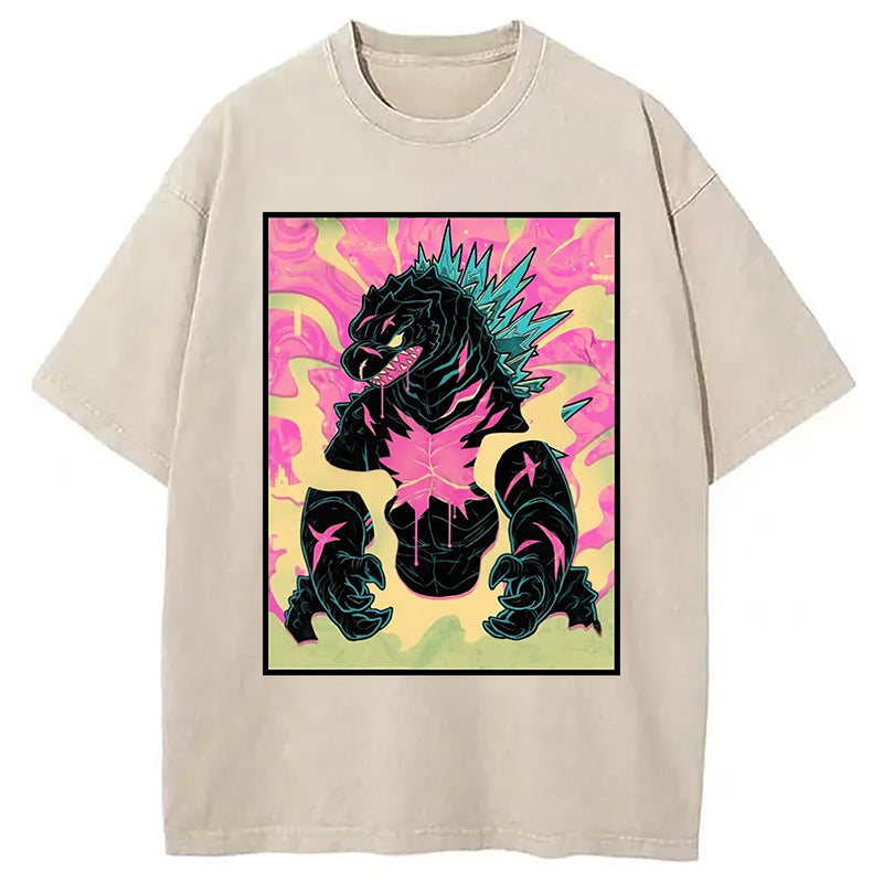 bbb Japanese Godzilla Graffiti Washed T-Shirt