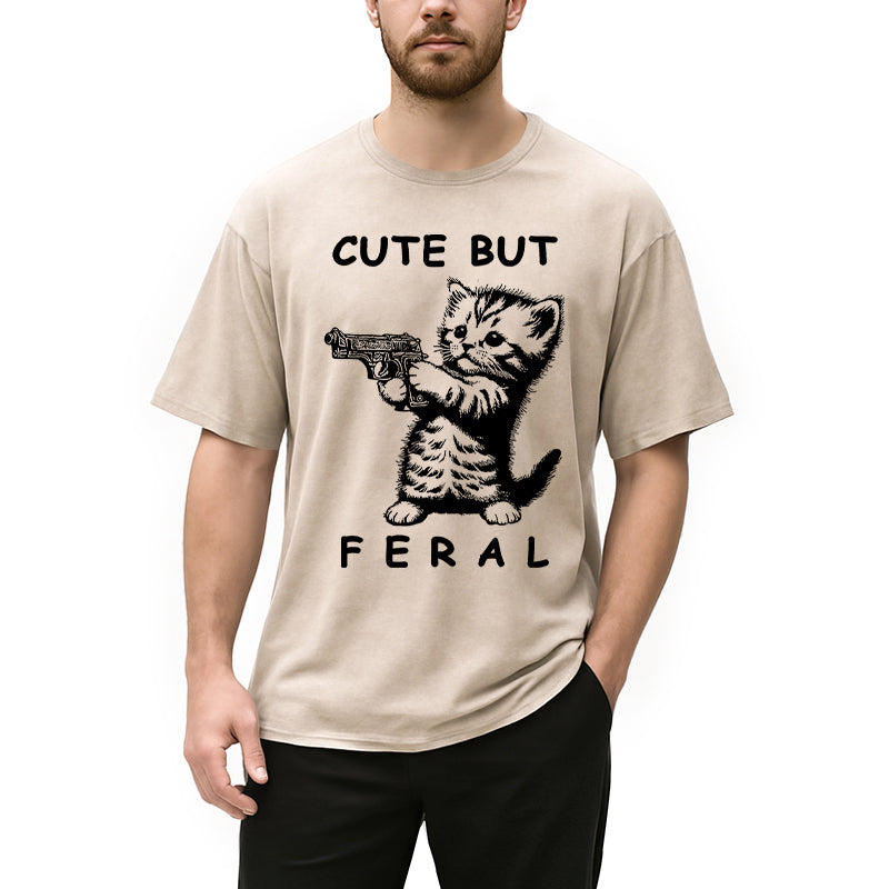 bbb Ferocious Cat Washed T-Shirt