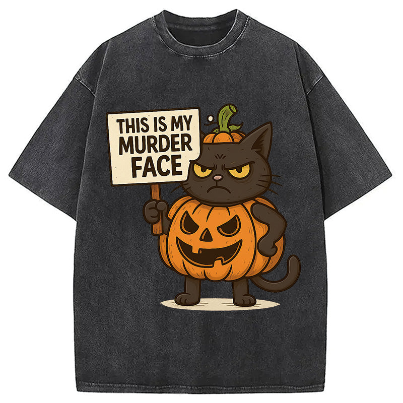 bbb This Is My Murder Face Washed T-Shirt
