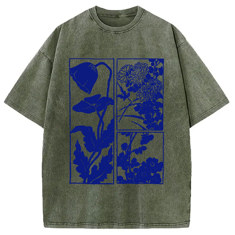 bbb Woodcut Flowers Washed T-Shirt