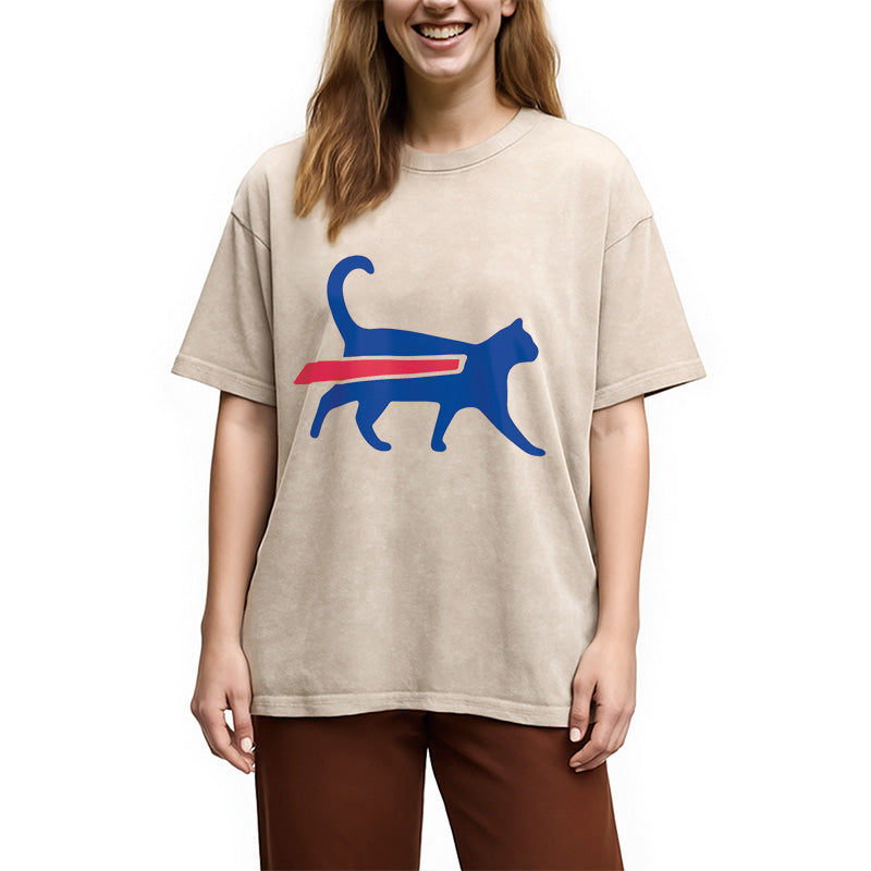 bbb Cat-Bills is Buffalo Bills Funny Meme Washed T-Shirt