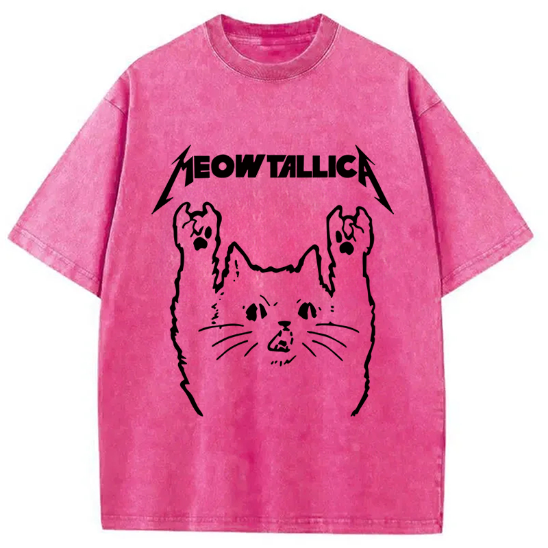 bbb Vintage Album Cat Meowtallica Japan Washed T-Shirt