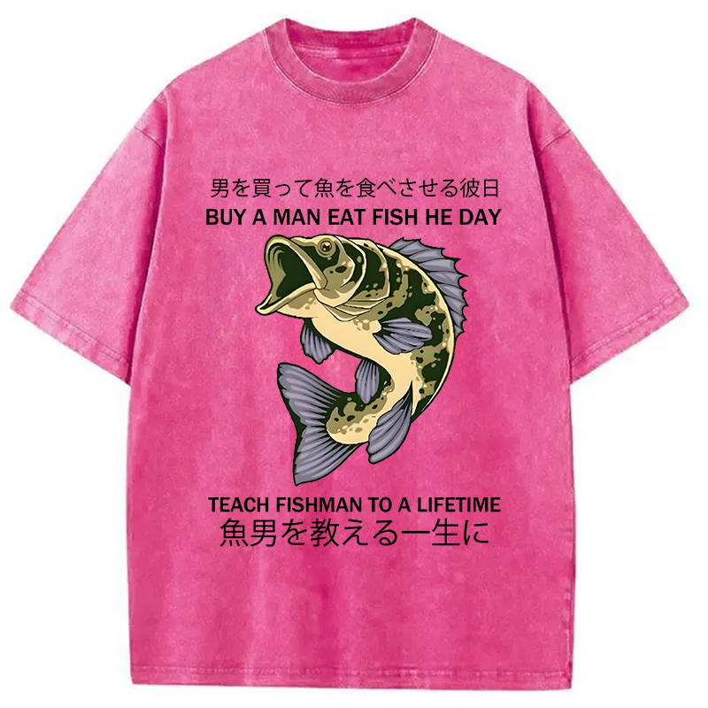 bbb Teach A Man To Fish Washed T-Shirt