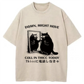 bbb Black Cat Admiring Himself Washed T-Shirt