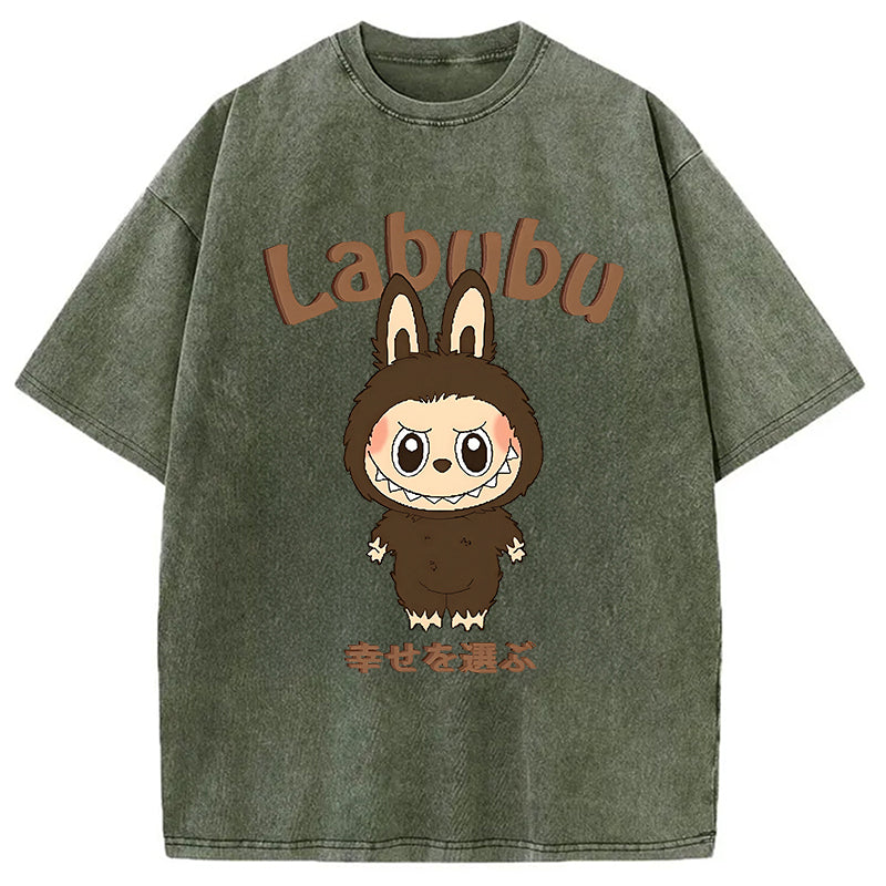 bbb Labubu Cute Vintage Japanese Washed T-Shirt
