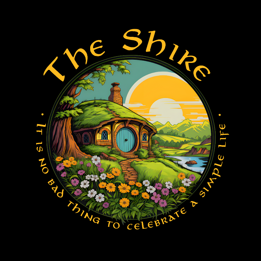 The Shire Home Middle Earth Wizard Journey Fellowship Elvish Bookish  T-Shirt