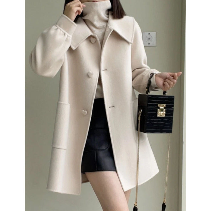 Warm Classic Women’s Wool Coat - Slim A Line, Wool For Fall