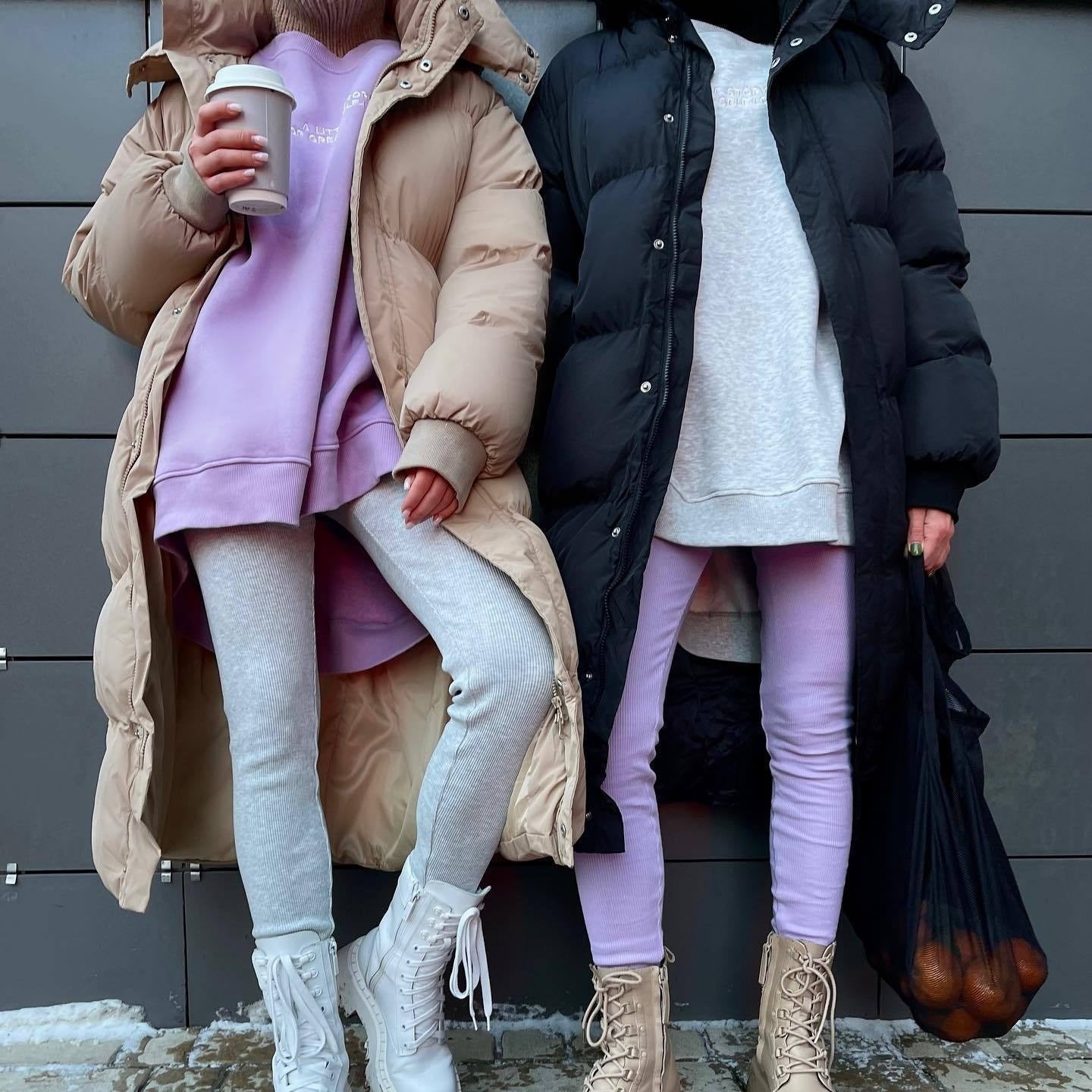 Warm Cozy Women's Puffer Coat - Longline, Cotton, Winter