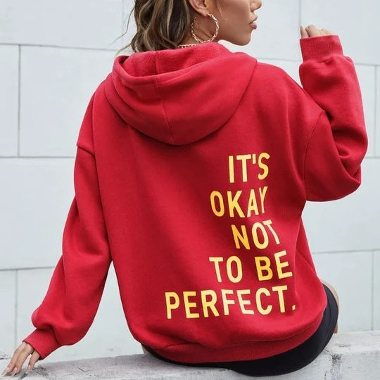 Oversized Damen-Hoodie – Lässiger Schnitt, Rückenaufdruck, Baumwollmischung