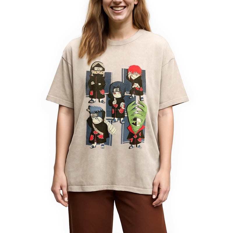 bbb Japanese Anime Chibi Washed T-Shirt