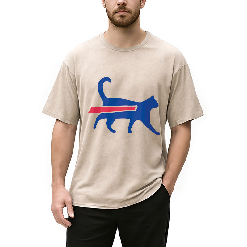 bbb Cat-Bills is Buffalo Bills Funny Meme Washed T-Shirt
