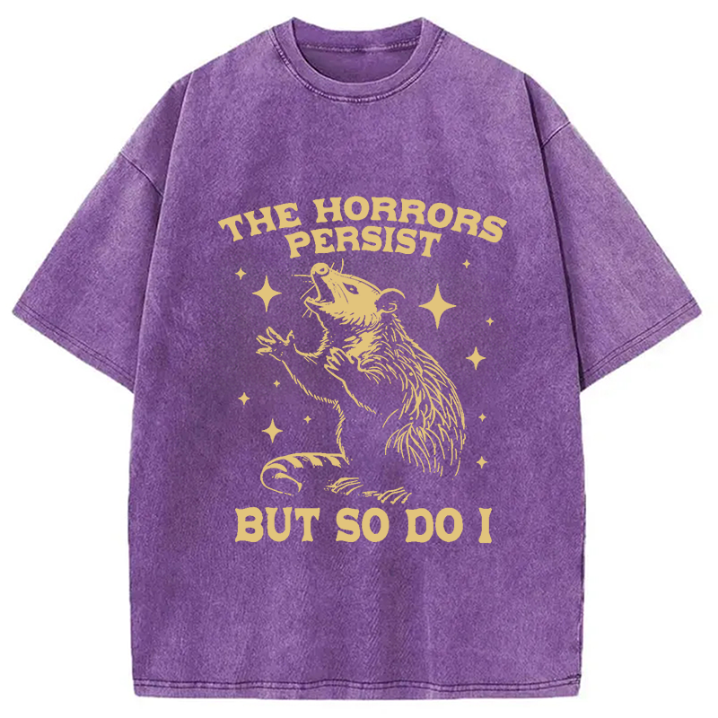 bbb Funny Angry Opossum Possum Washed T-Shirt
