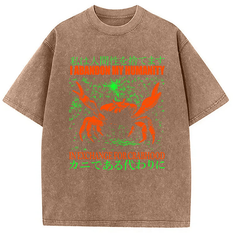 bbb Vintage Japanese Crab Jokes Washed T-Shirt